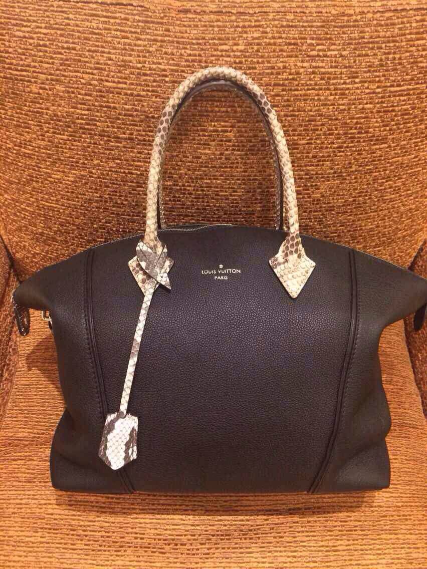 Orignal Real Louis Vuitton Lockit MM Bag N91834 Black